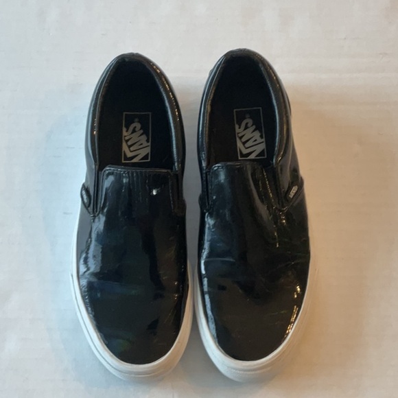 Vans Asher black patent slip on size W 8.5 M 7 - Picture 2 of 10